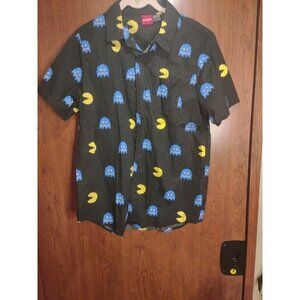 pac man boys button up shirt size XXL